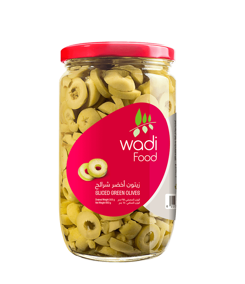 Sliced Green Olives 650gm Jar