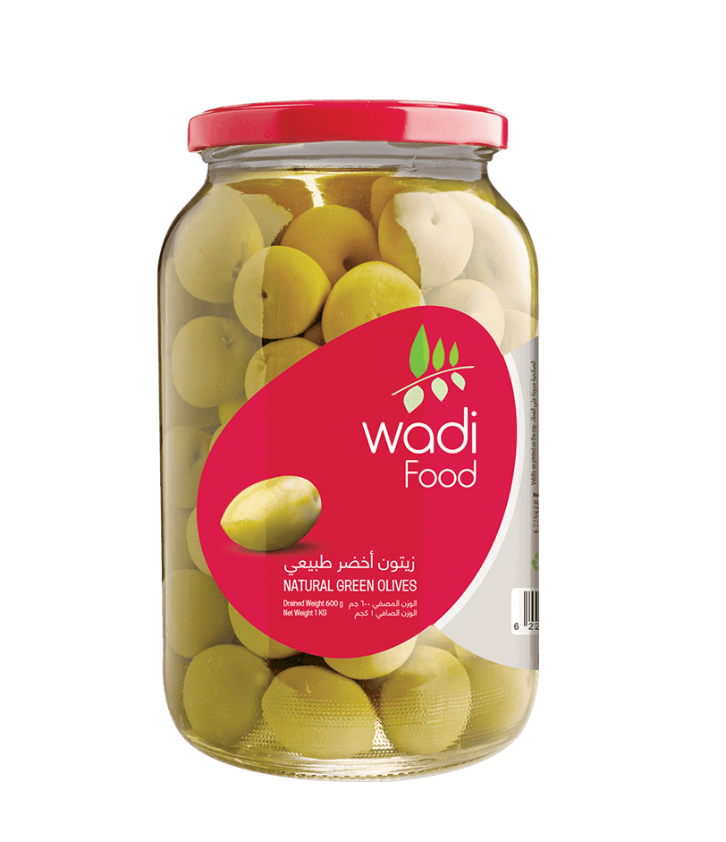 Natural Green Olives 1kg Jar